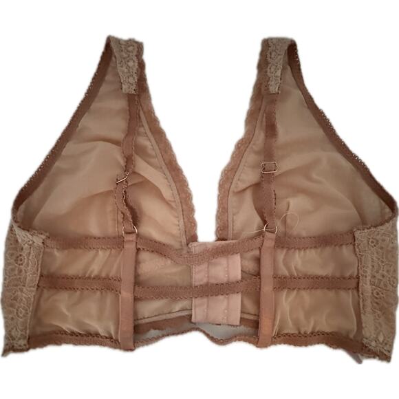 Secret Treasure Intimates Pink Floral Lace Bralette XL Front‎ Closure - Picture 2 of 4